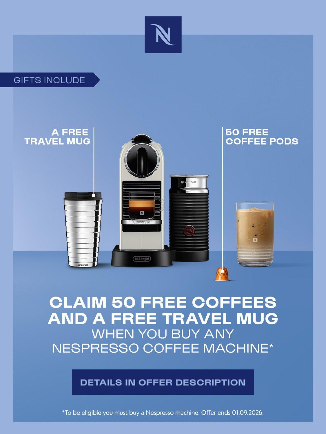 Nespresso CitiZ Platinum coffee machine with Aeroccino (British brand)