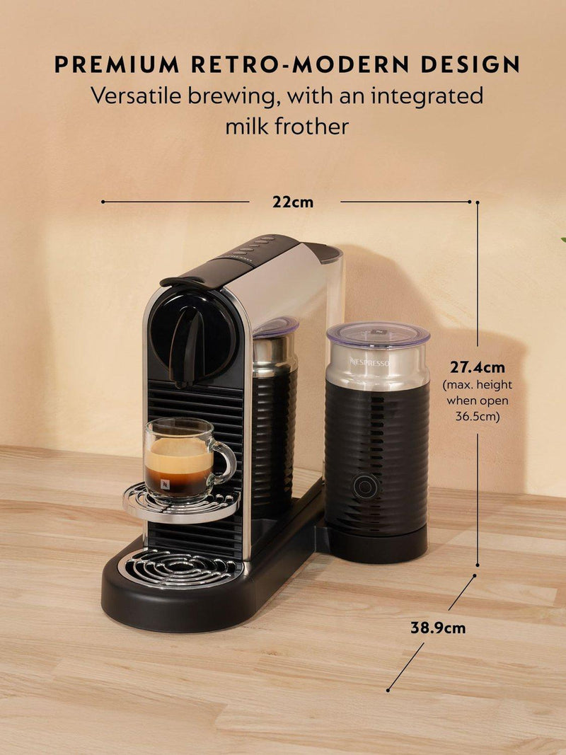 Nespresso CitiZ Platinum coffee machine with Aeroccino (British brand)