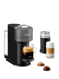 Vertuo Next Coffee Pod Machine with Aeroccino Milk Frother by De'Longhi, Grey
