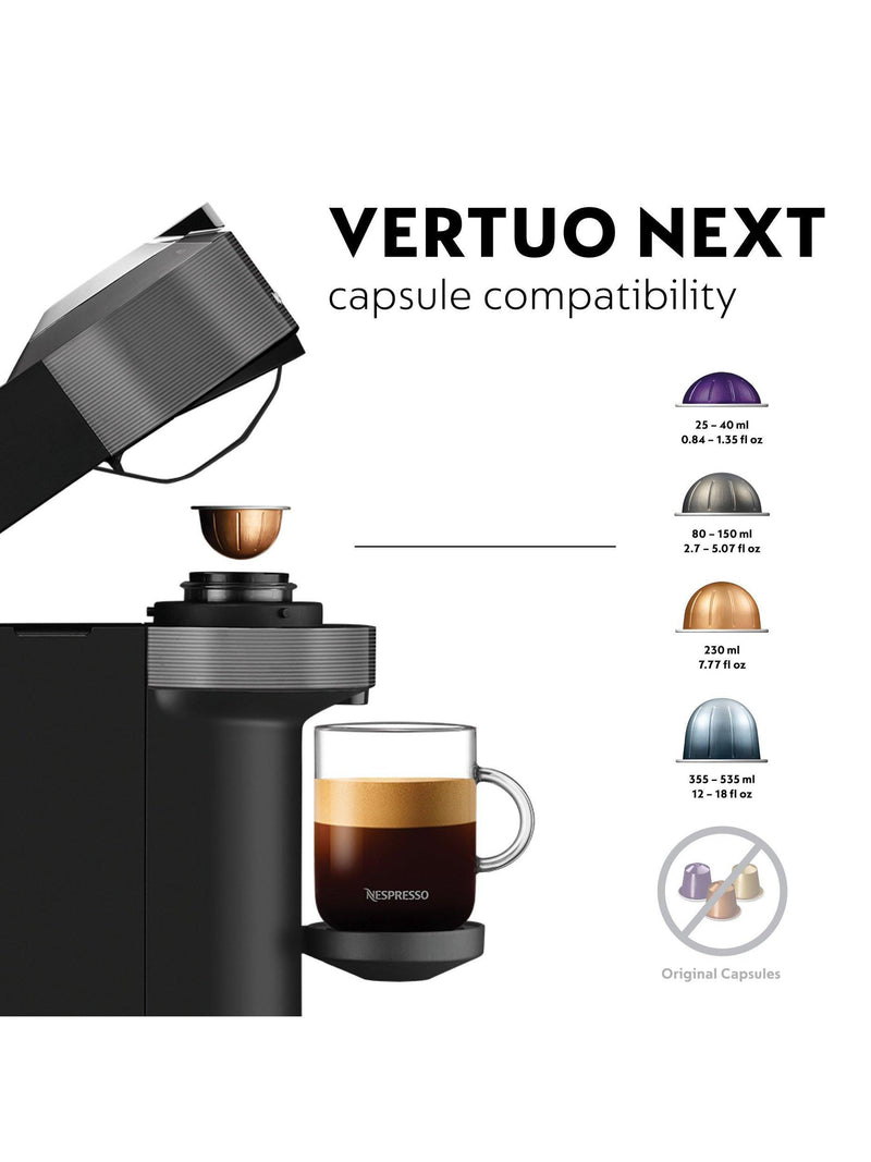 Nespresso Vertuo Next coffee machine with Aeroccino frother (British brand)