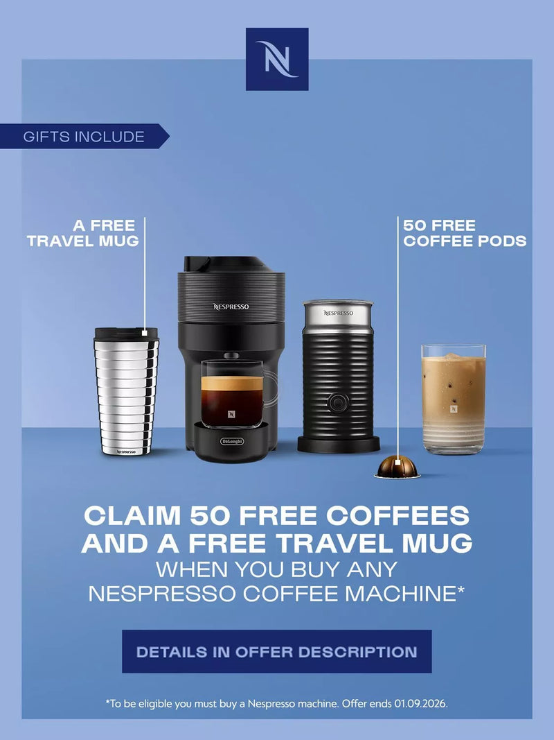 Nespresso Vertuo Pop coffee machine black, imported from the UK
