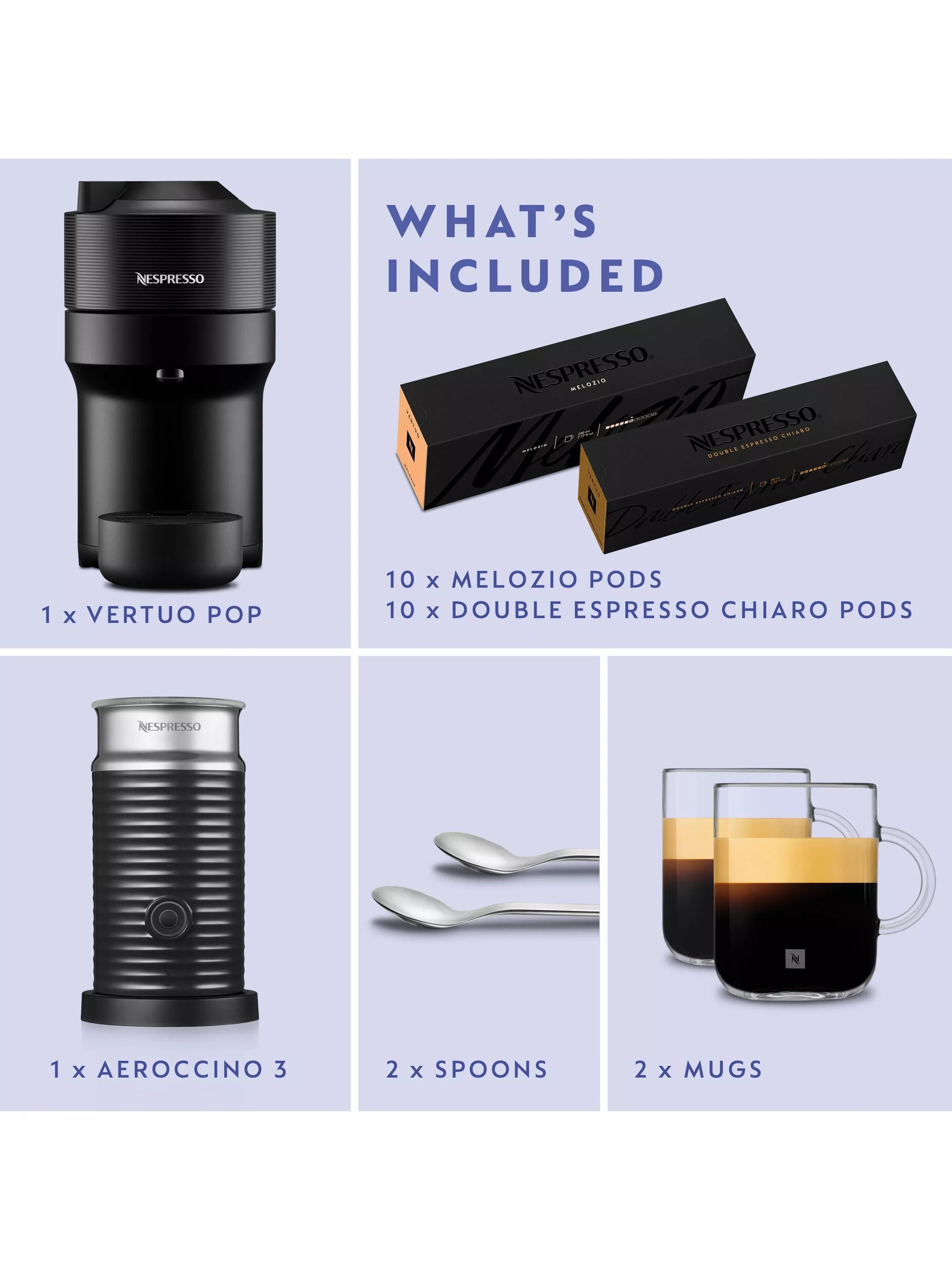 Nespresso Vertuo Pop coffee machine black, imported from the UK