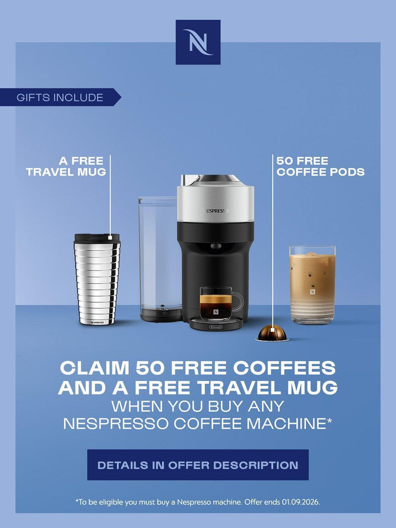 Nespresso Vertuo Pop Plus silver coffee machine - British product
