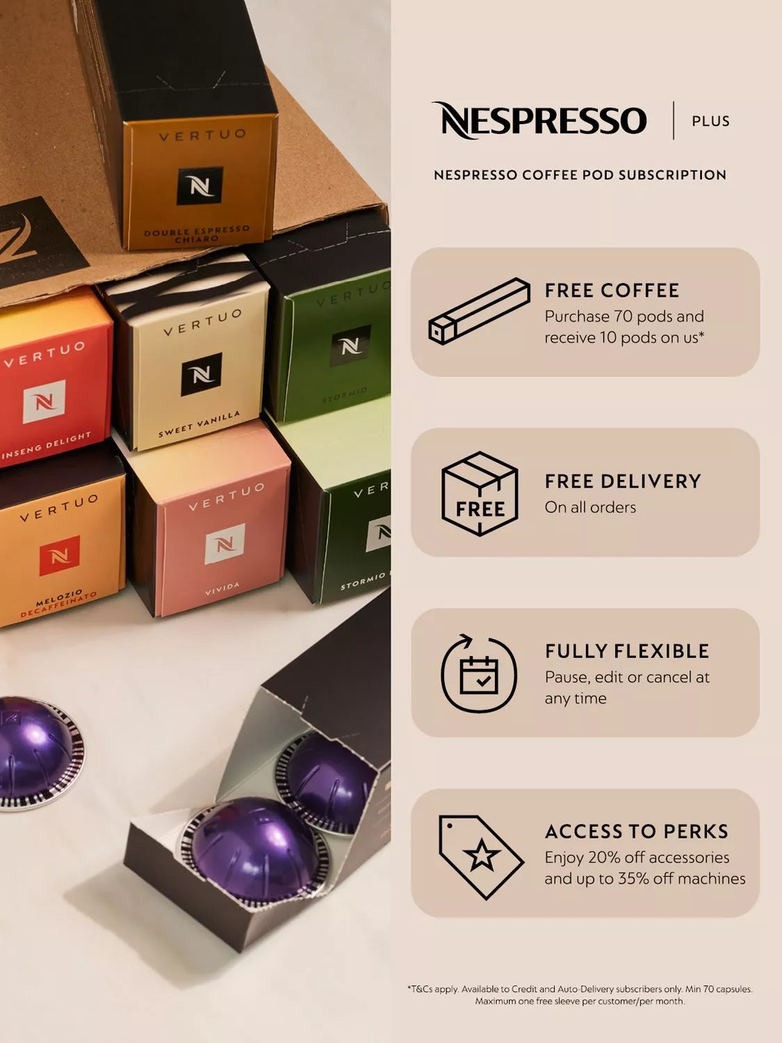 Nespresso Vertuo Pop Plus silver coffee machine - British product