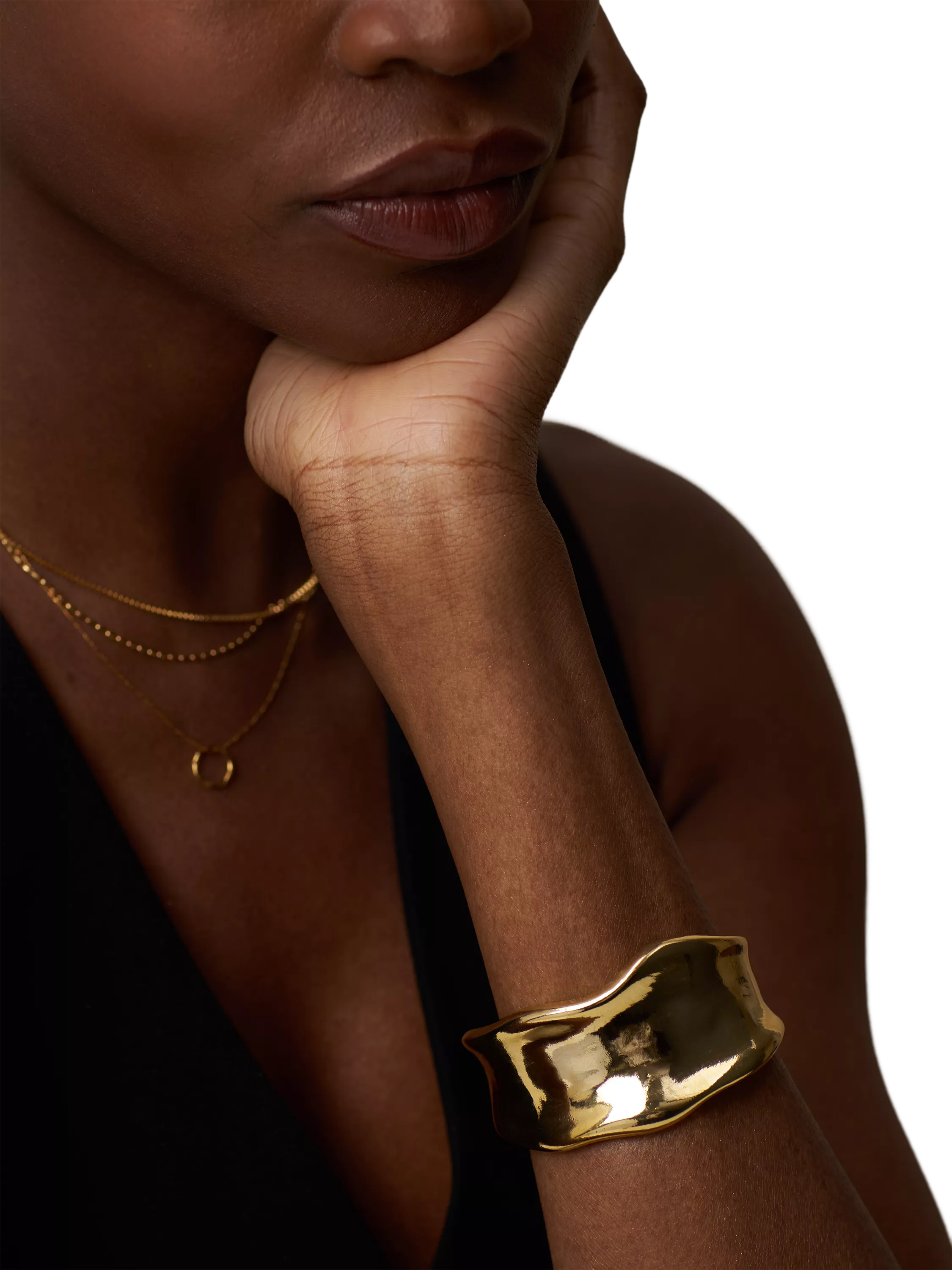 Orelia statement cuff bracelet gold 18k (British brand)