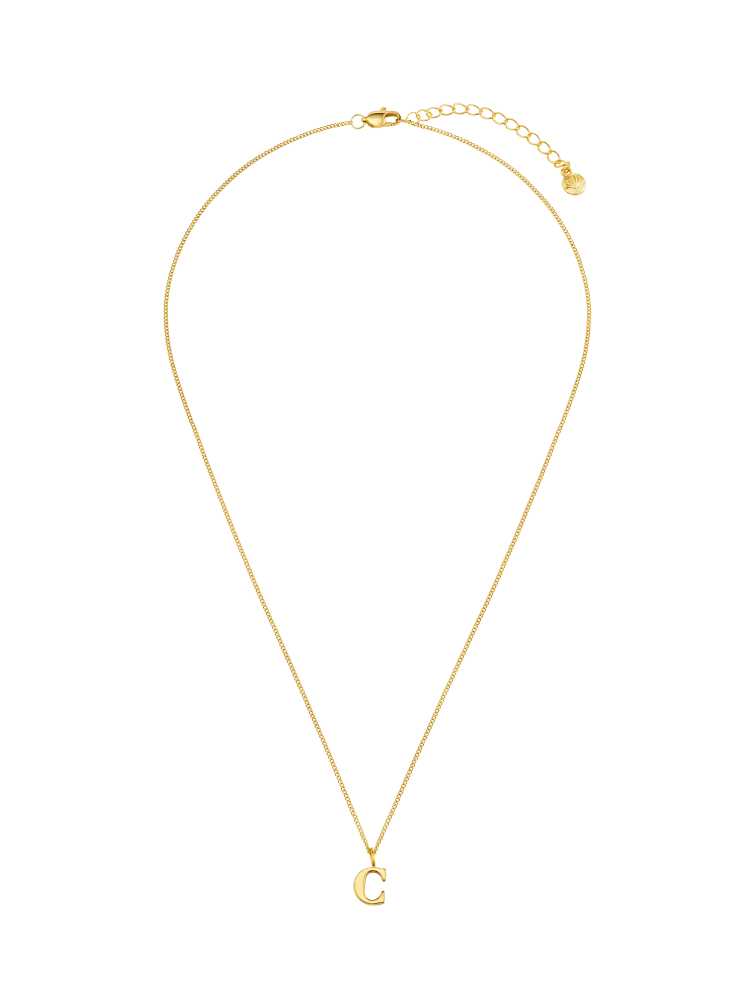 Orelia Luxe Initial Waterproof Pendant Necklace, Pale Gold, 40-45cm
