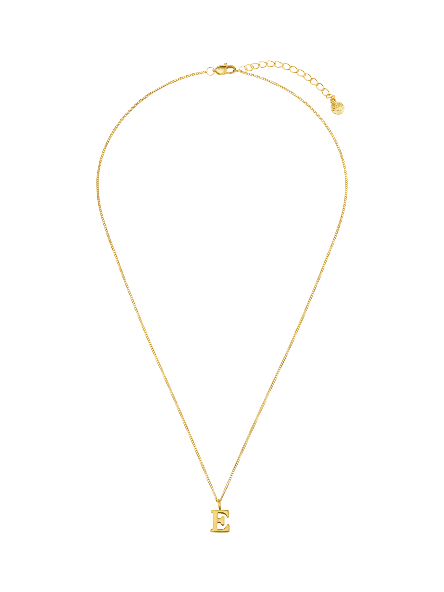 Orelia Luxe Initial Waterproof Pendant Necklace, Pale Gold, 40-45cm