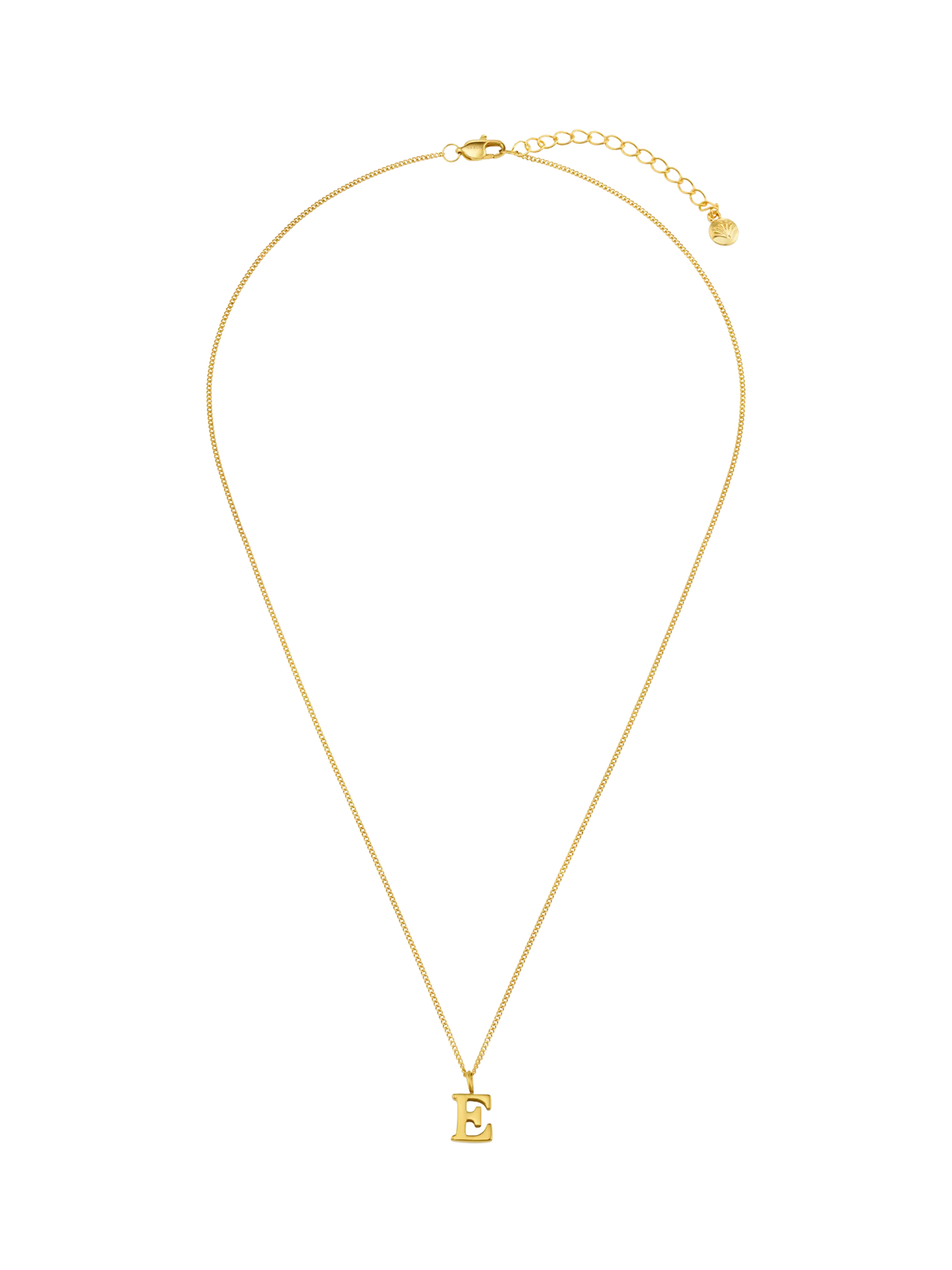Orelia Luxe Initial Waterproof Pendant Necklace, Pale Gold, 40-45cm
