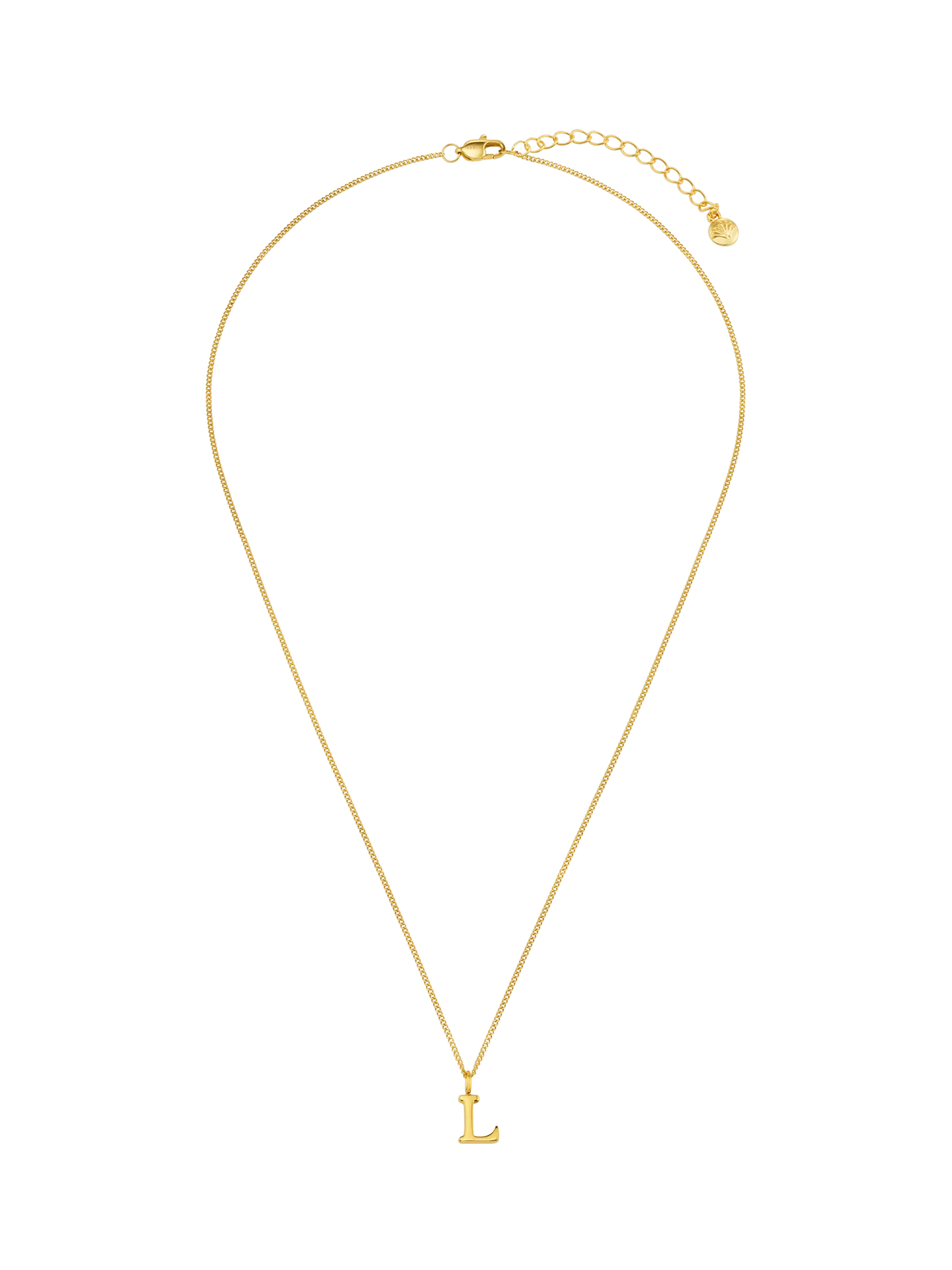 Orelia Luxe Initial Waterproof Pendant Necklace, Pale Gold, 40-45cm