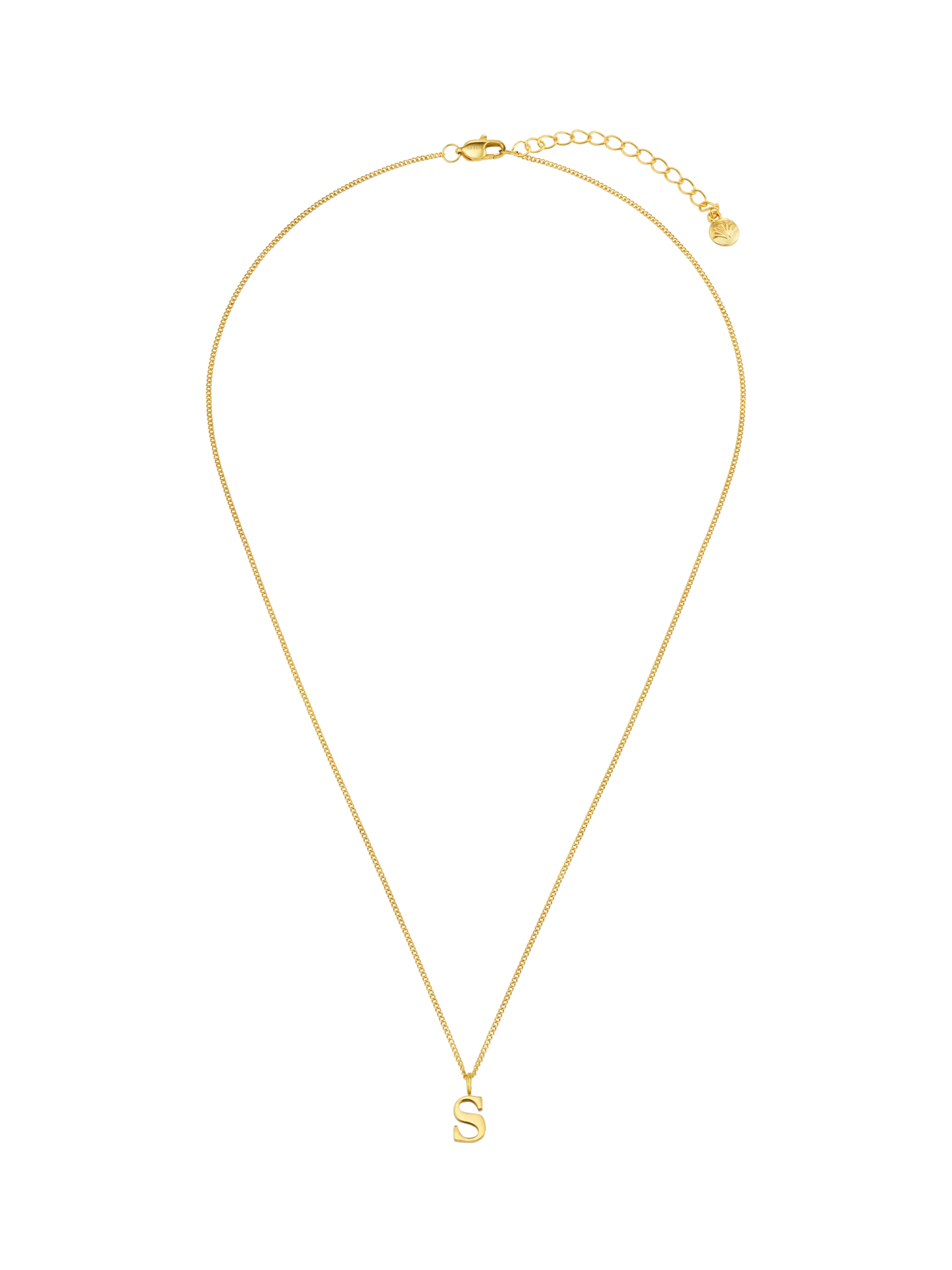 Orelia Luxe Initial Waterproof Pendant Necklace, Pale Gold, 40-45cm