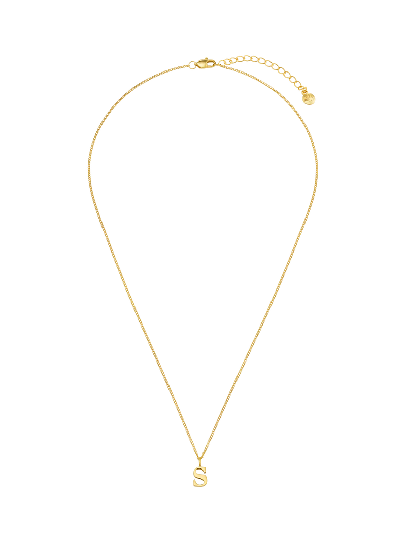Orelia Luxe Initial Waterproof Pendant Necklace, Pale Gold, 40-45cm