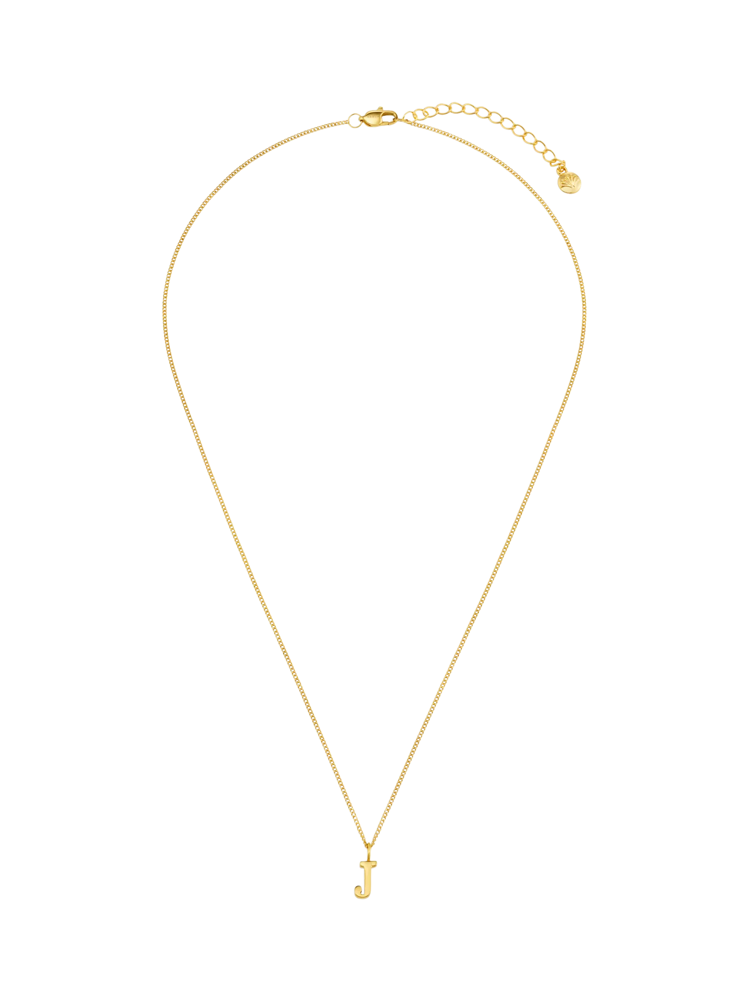 Orelia Luxe Initial Waterproof Pendant Necklace, Pale Gold, 40-45cm