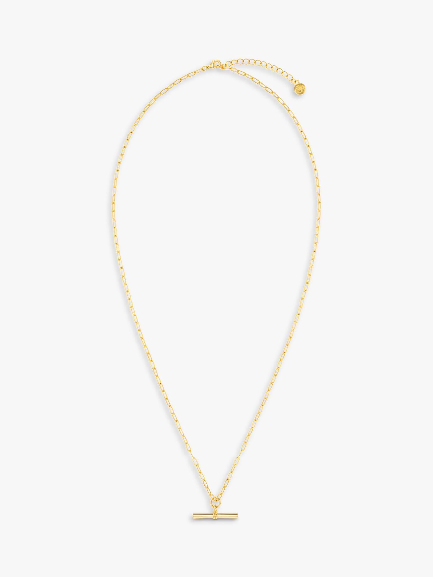 Orelia chunky t-bar necklace gold plated brass, imported from the UK