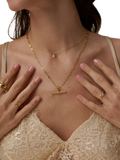 Orelia chunky t-bar necklace gold plated brass, imported from the UK