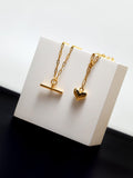 Orelia chunky t-bar necklace gold plated brass, imported from the UK