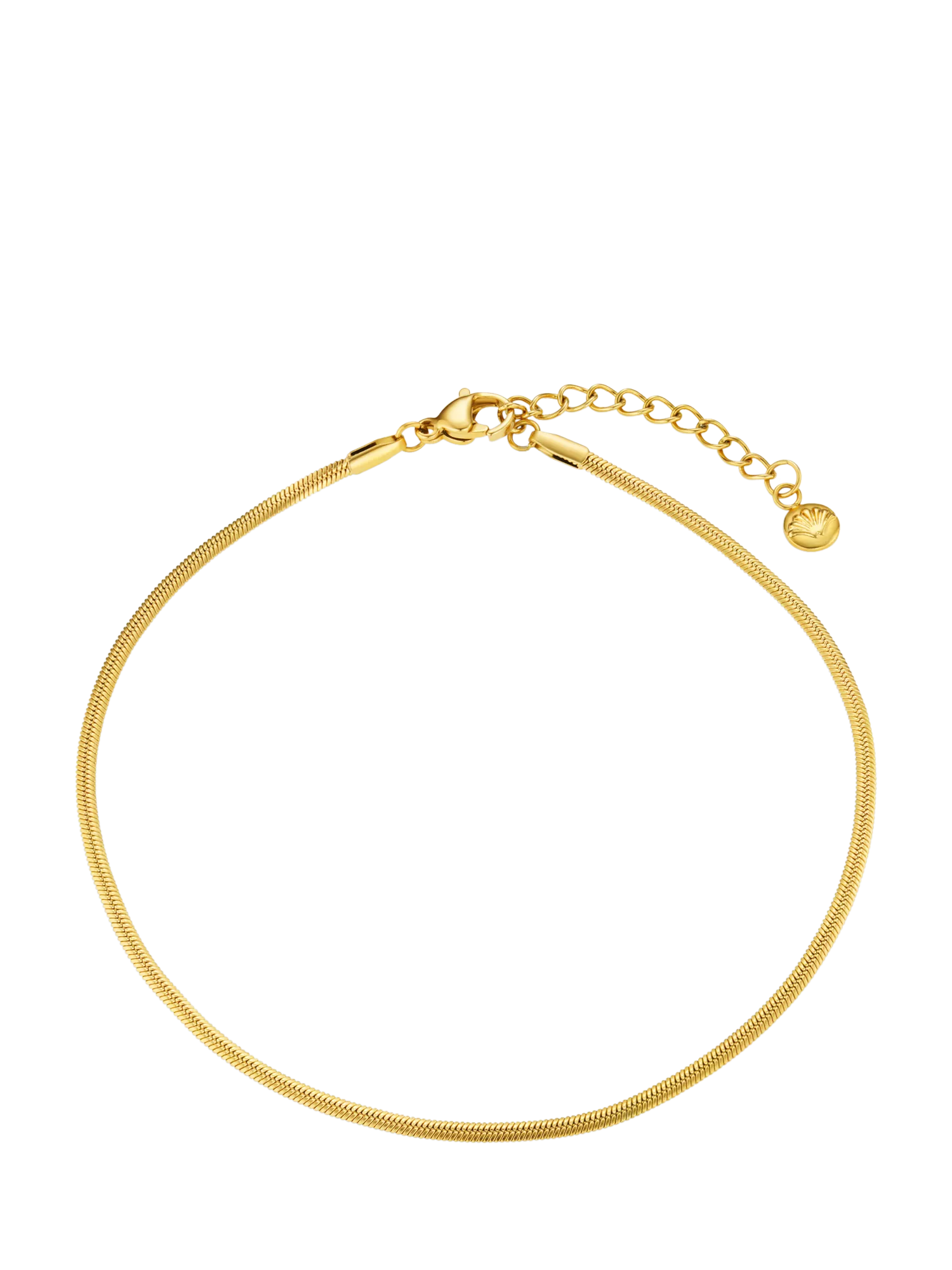 Orelia waterproof snake chain anklet pale gold, UK version