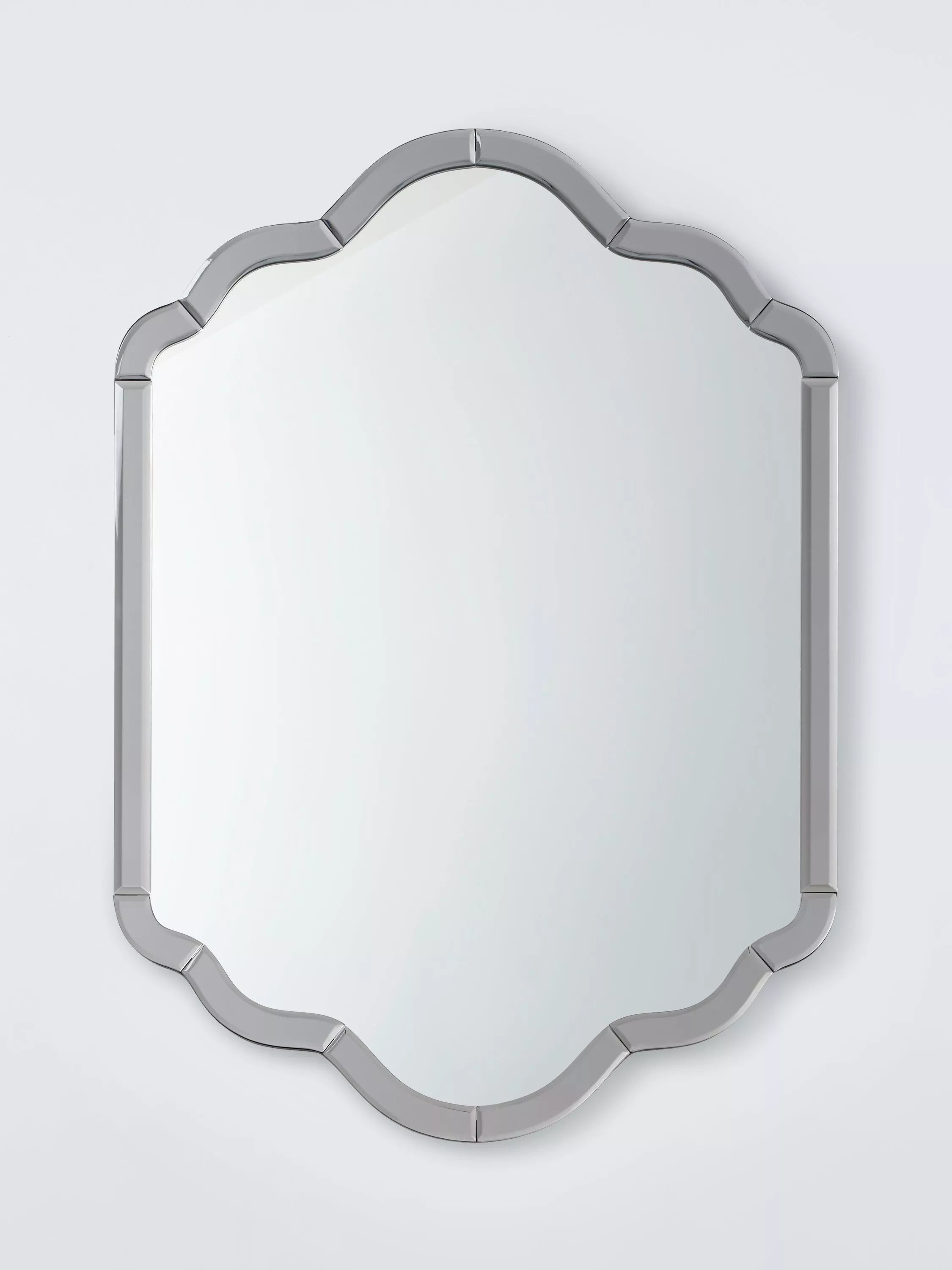 John Lewis Deco Scallop Bevelled Glass Wall Mirror, 70 x 50cm, Clear