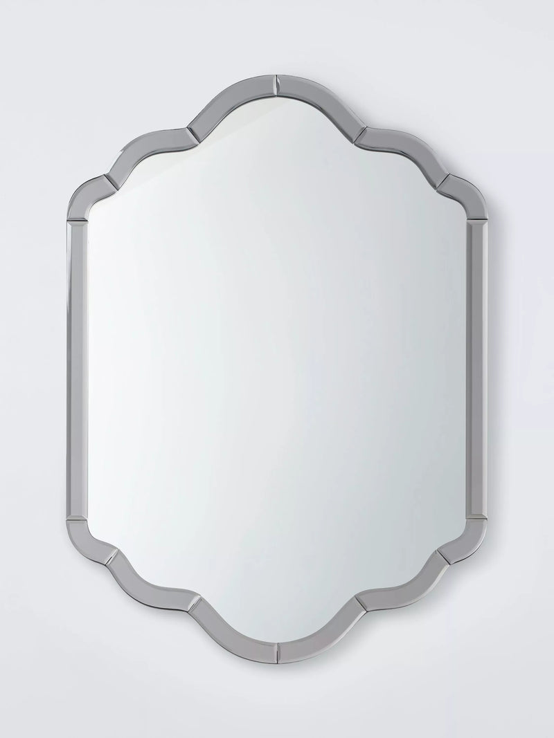 John Lewis Deco Scallop Bevelled Glass Wall Mirror, 70 x 50cm, Clear