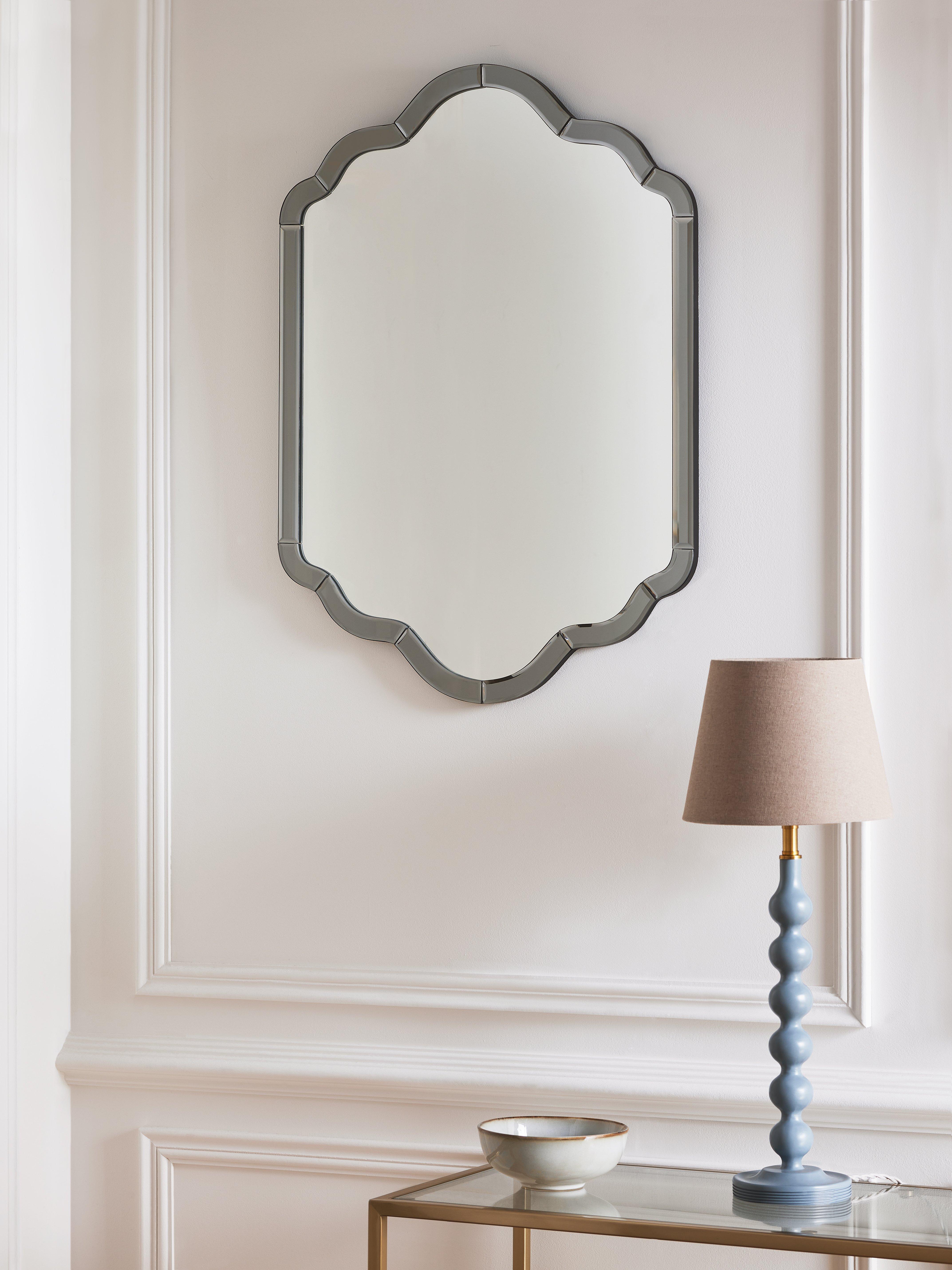 John Lewis scallop bevelled glass wall mirror 70x50cm, imported from the UK