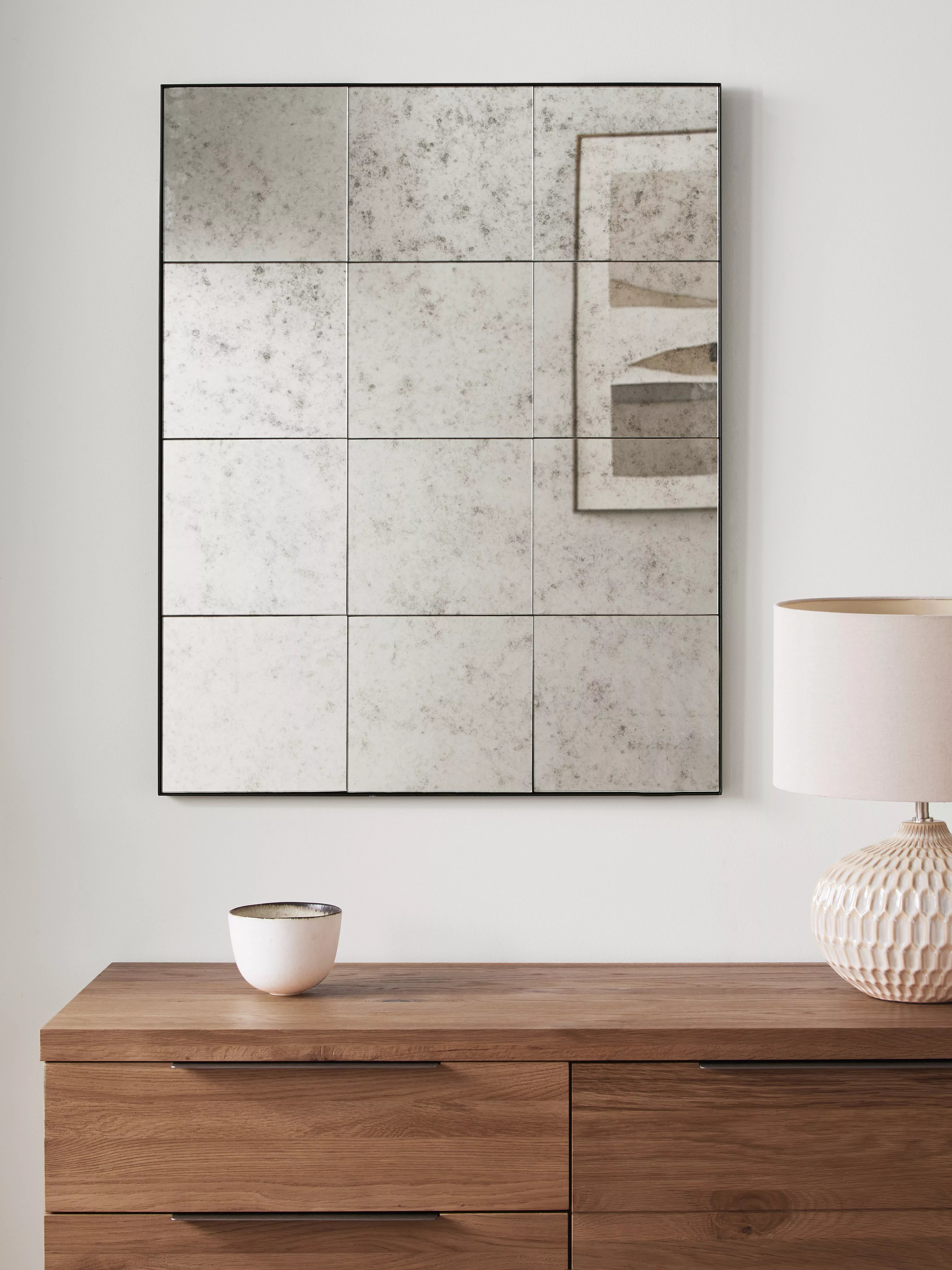 John Lewis Antique Tile Glass Rectangular Wall Mirror 90x70cm (British brand)