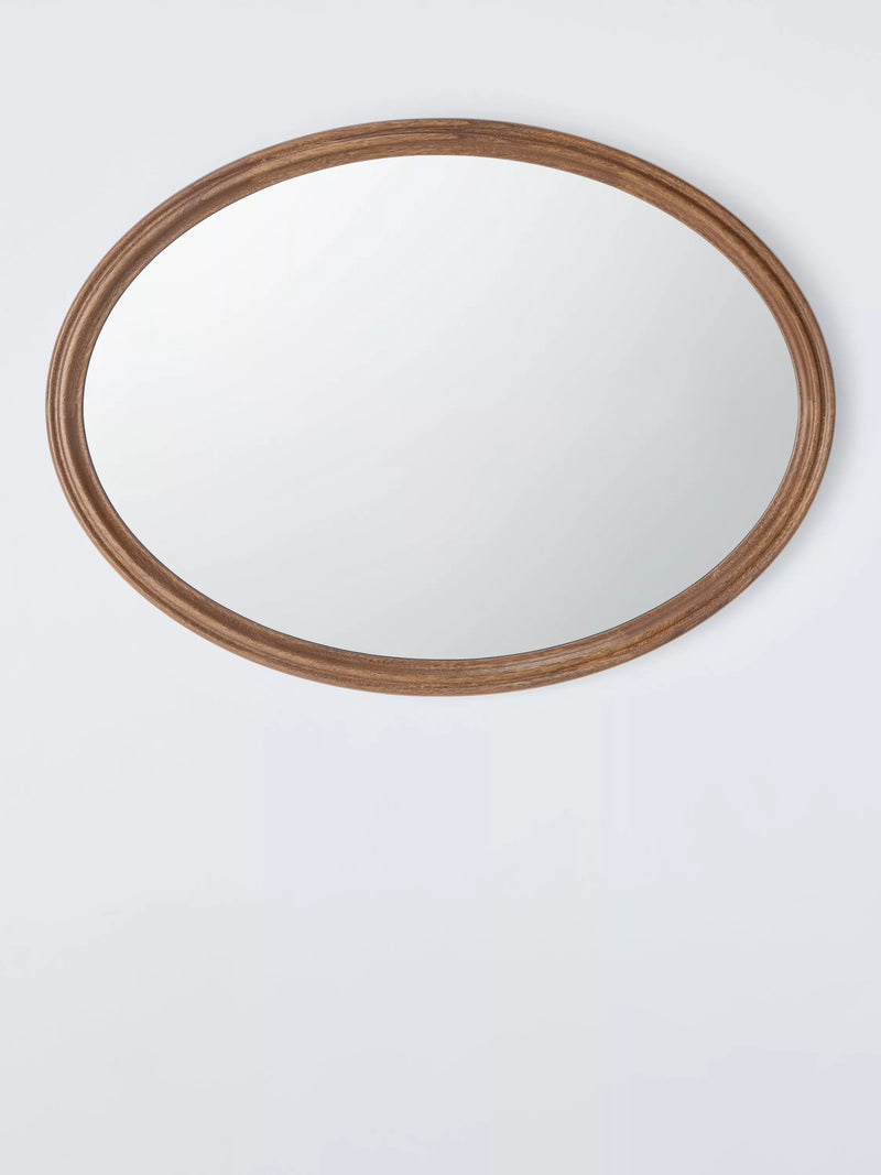 John Lewis farmhouse oval wall mirror walnut 75x55cm, UK version