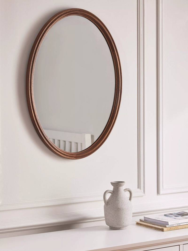 John Lewis farmhouse oval wall mirror walnut 75x55cm, UK version