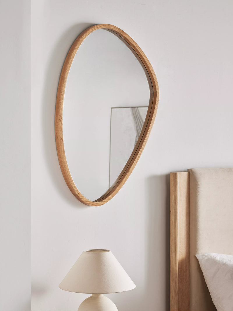 John Lewis abstract wall mirror oak frame 90x60cm, imported from the UK