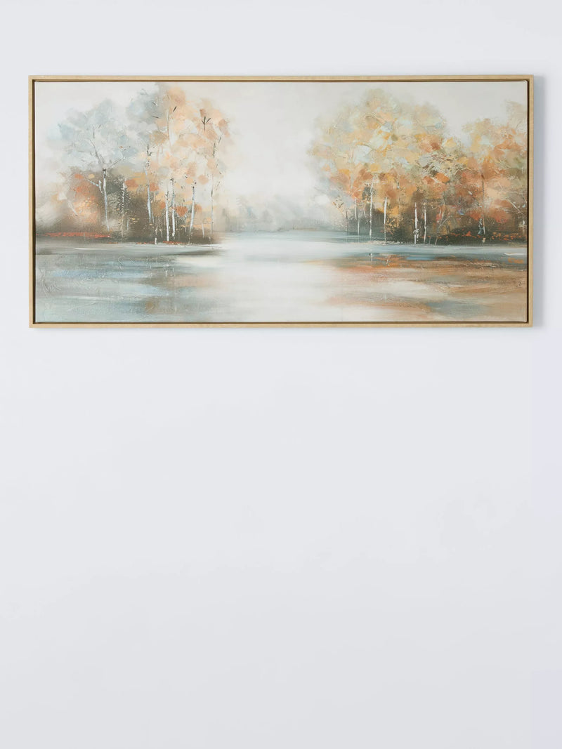 John Lewis framed canvas print Trees on the Lake 50x100cm, UK version