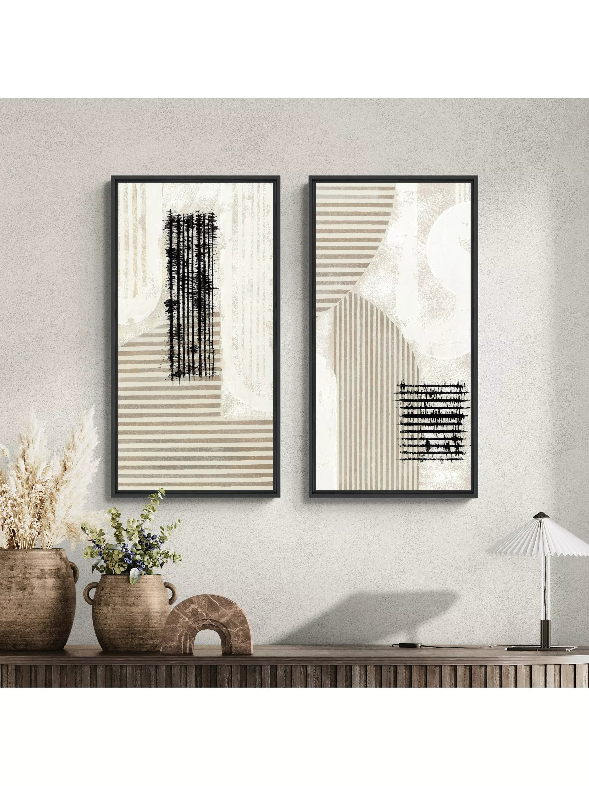 John Lewis x John Cooper abstract canvas print set 84x44cm (British brand)