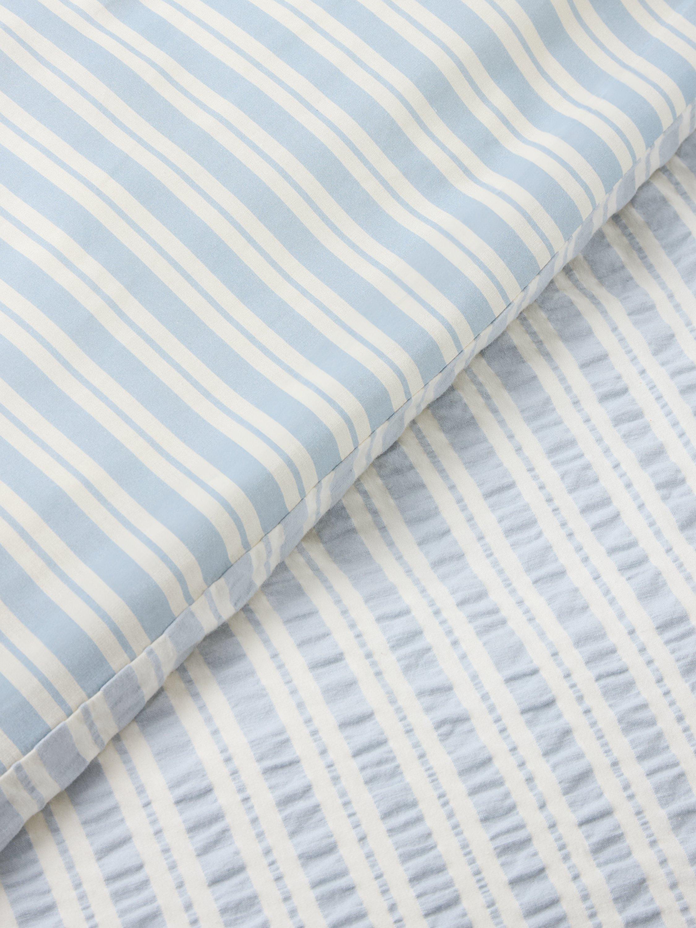 John Lewis kids seersucker stripe duvet set single blue - British product