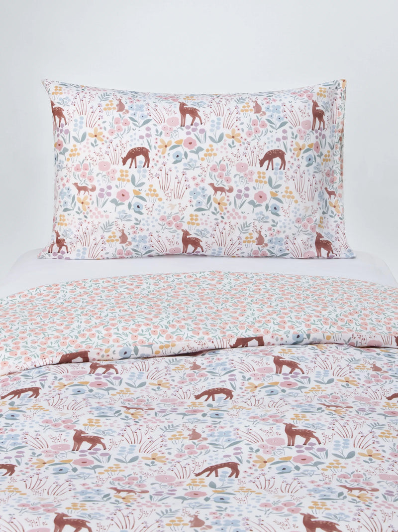 John Lewis floral ditsy duvet cover and pillowcase set single pink (British brand)