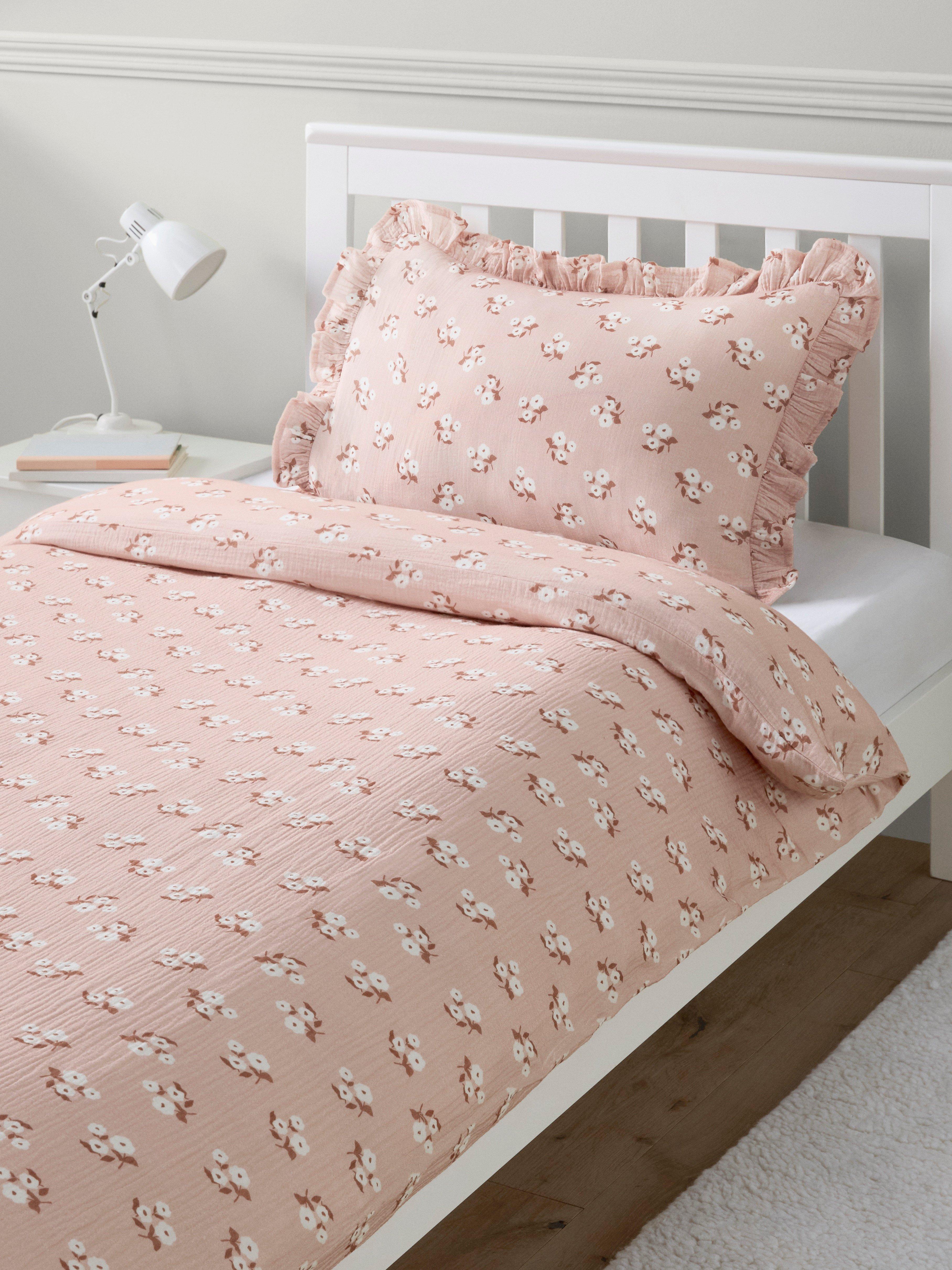 John Lewis floral posy duvet set single pink (British brand)