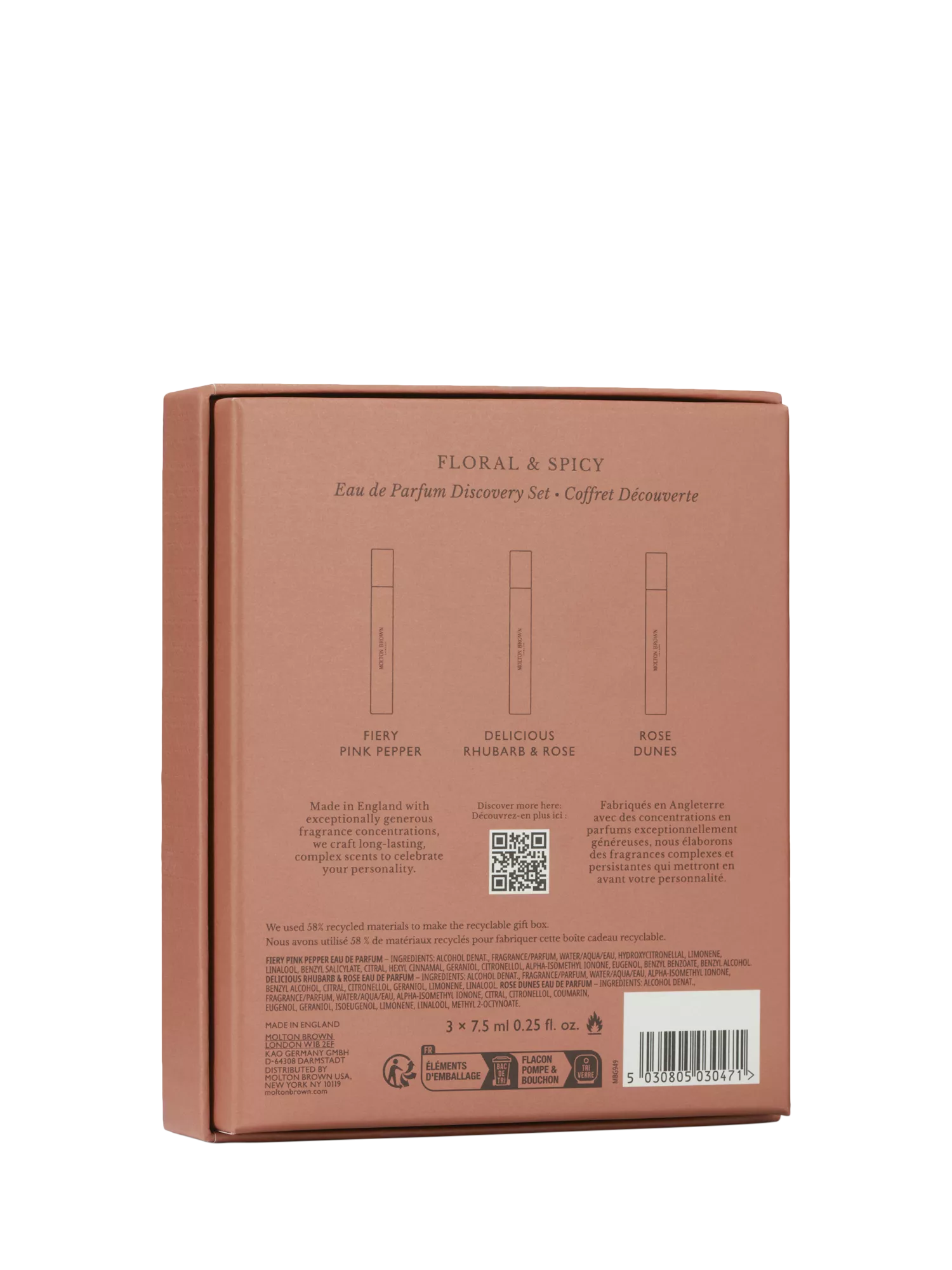 Molton Brown Floral & Spicy fragrance gift set 22.5ml, imported from the UK