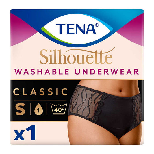TENA Silhouette Washable Absorbent Underwear Classic Black GOODS Boots   