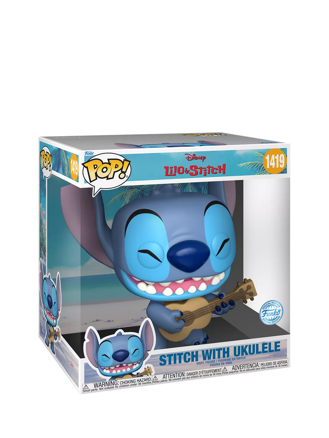 Disney Stitch Figure with Ukulele 24.5cm - British product