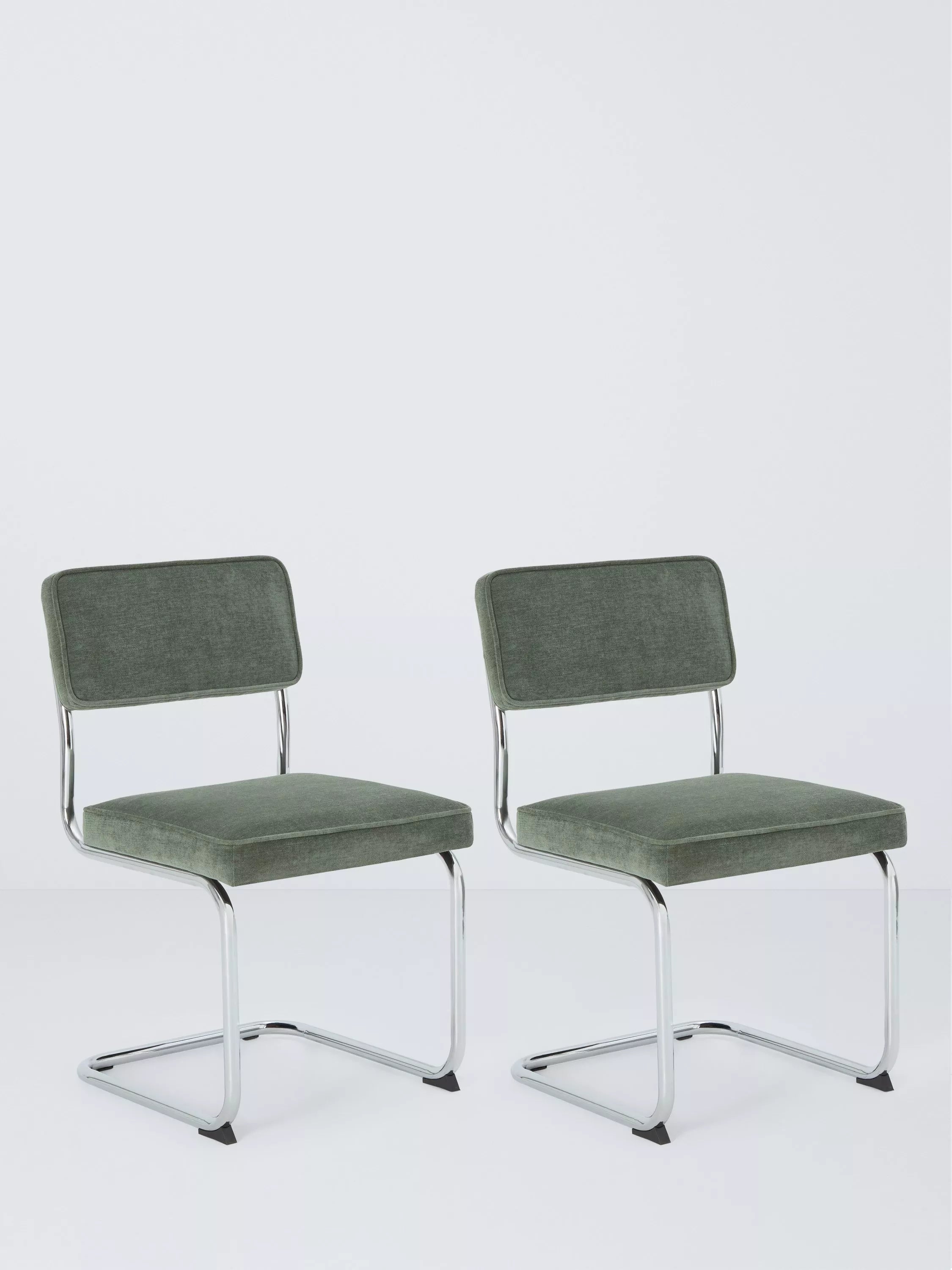 John Lewis Cantilever Dining Chair, Green, Set of 2