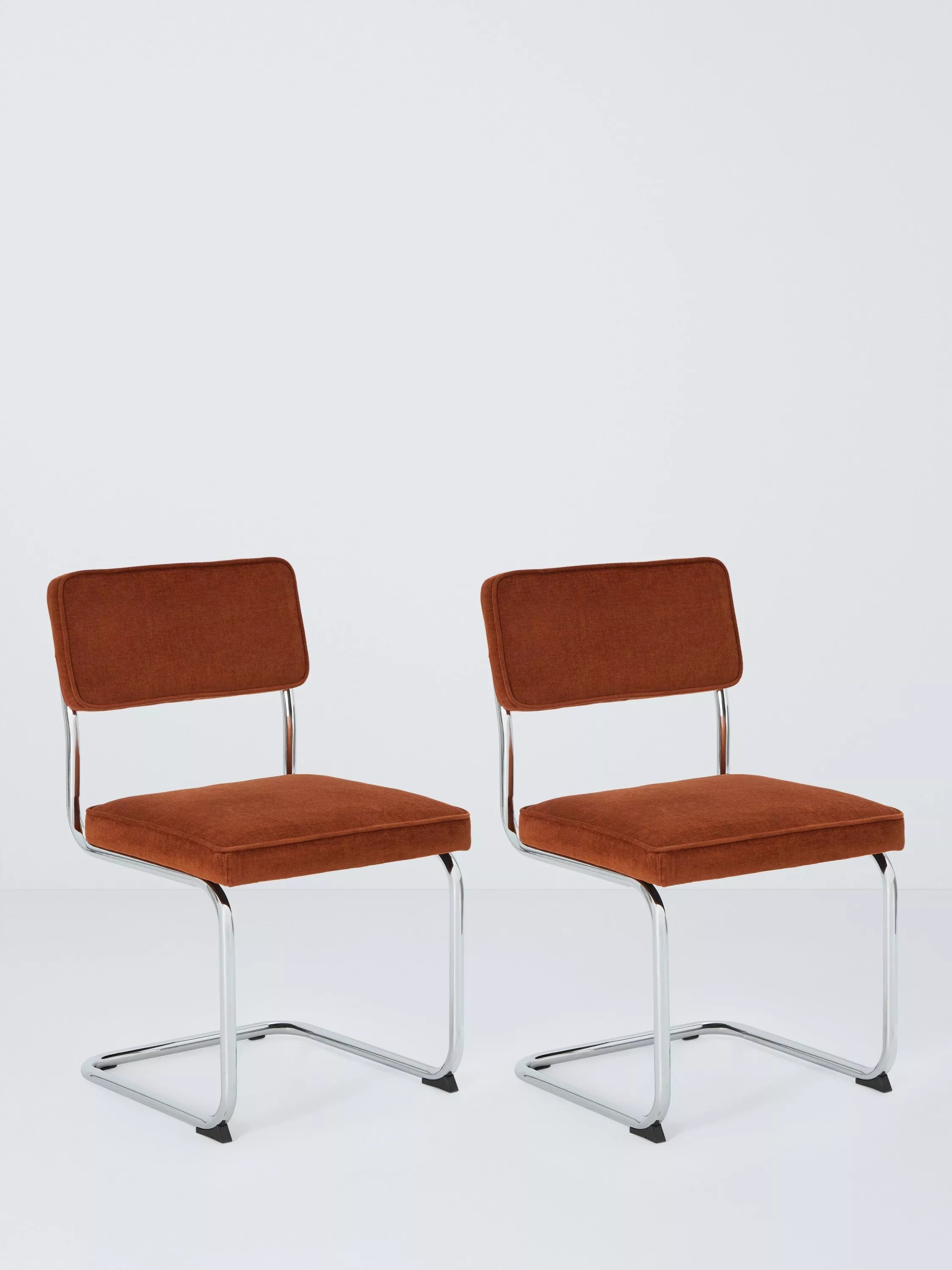 John Lewis Cantilever Dining Chair, Orange, Set of 2