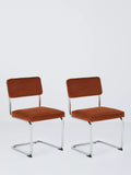 John Lewis Cantilever Dining Chair, Orange, Set of 2
