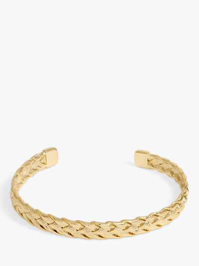 Geflochtener Manschettenarmreif in Gold