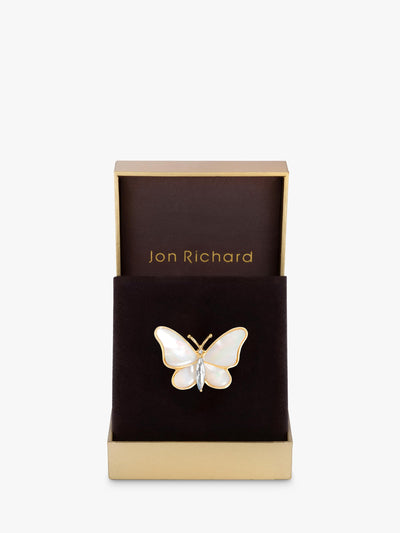 John Lewis Gold Plated Mother of Pearl Butterfly Brooch- Buy online at McGrocer