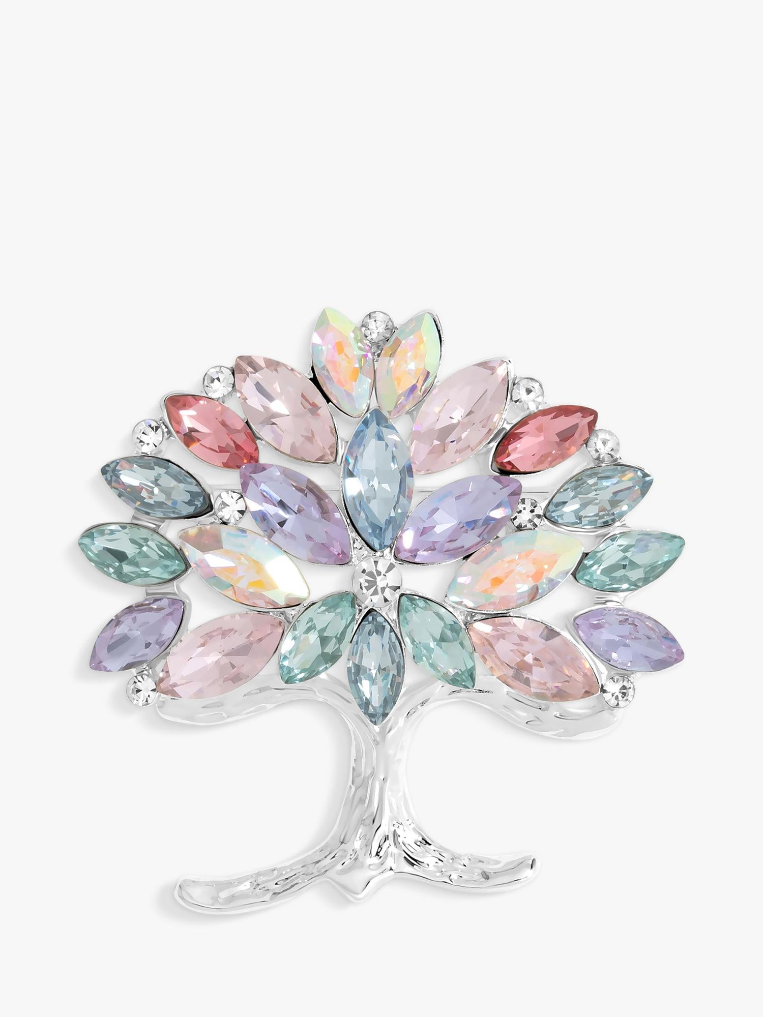 Baum des Lebens Design Brosche mit Silber-Finish