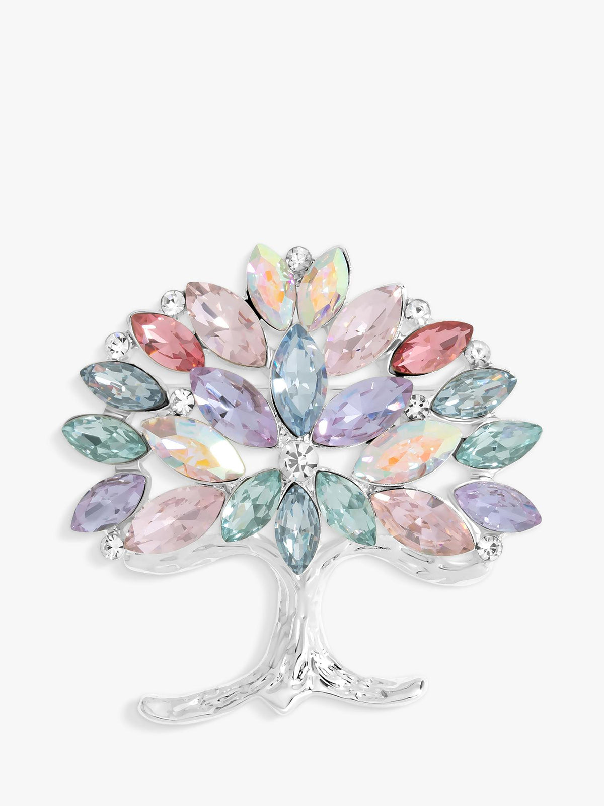 Baum des Lebens Design Brosche mit Silber-Finish