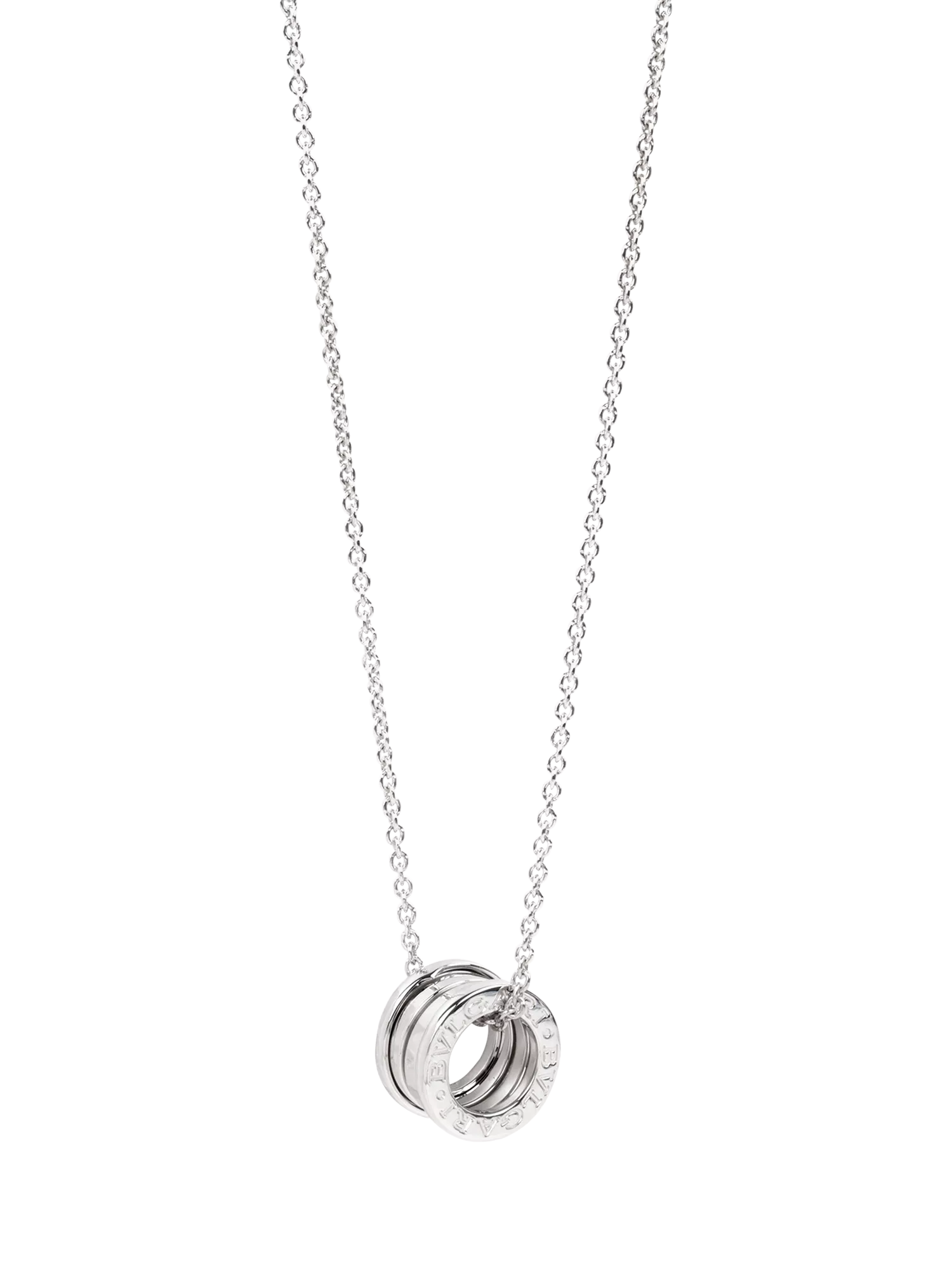 Pre-loved Bvlgari B.zero1 pendant necklace 18ct white gold, imported from the UK