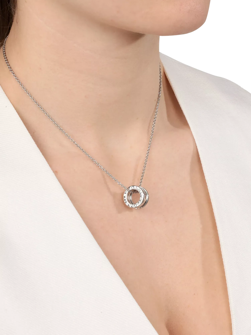 Pre-loved Bvlgari B.zero1 pendant necklace 18ct white gold, imported from the UK