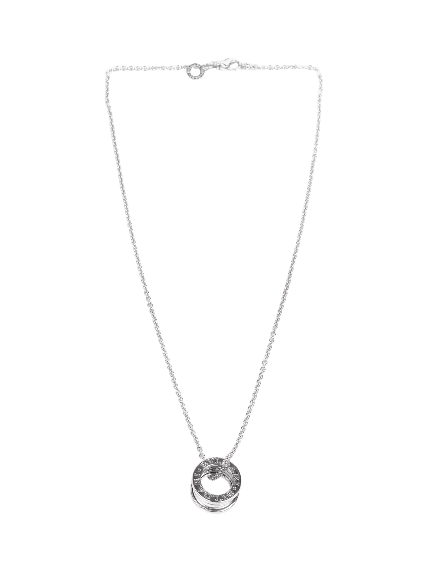 Pre-loved Bvlgari B.zero1 pendant necklace 18ct white gold, imported from the UK