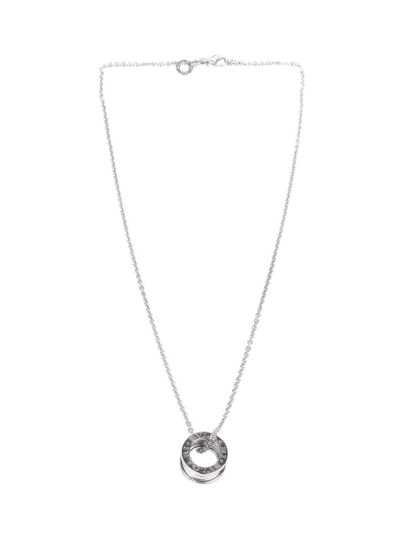 Pre-loved Bvlgari B.zero1 pendant necklace 18ct white gold, imported from the UK