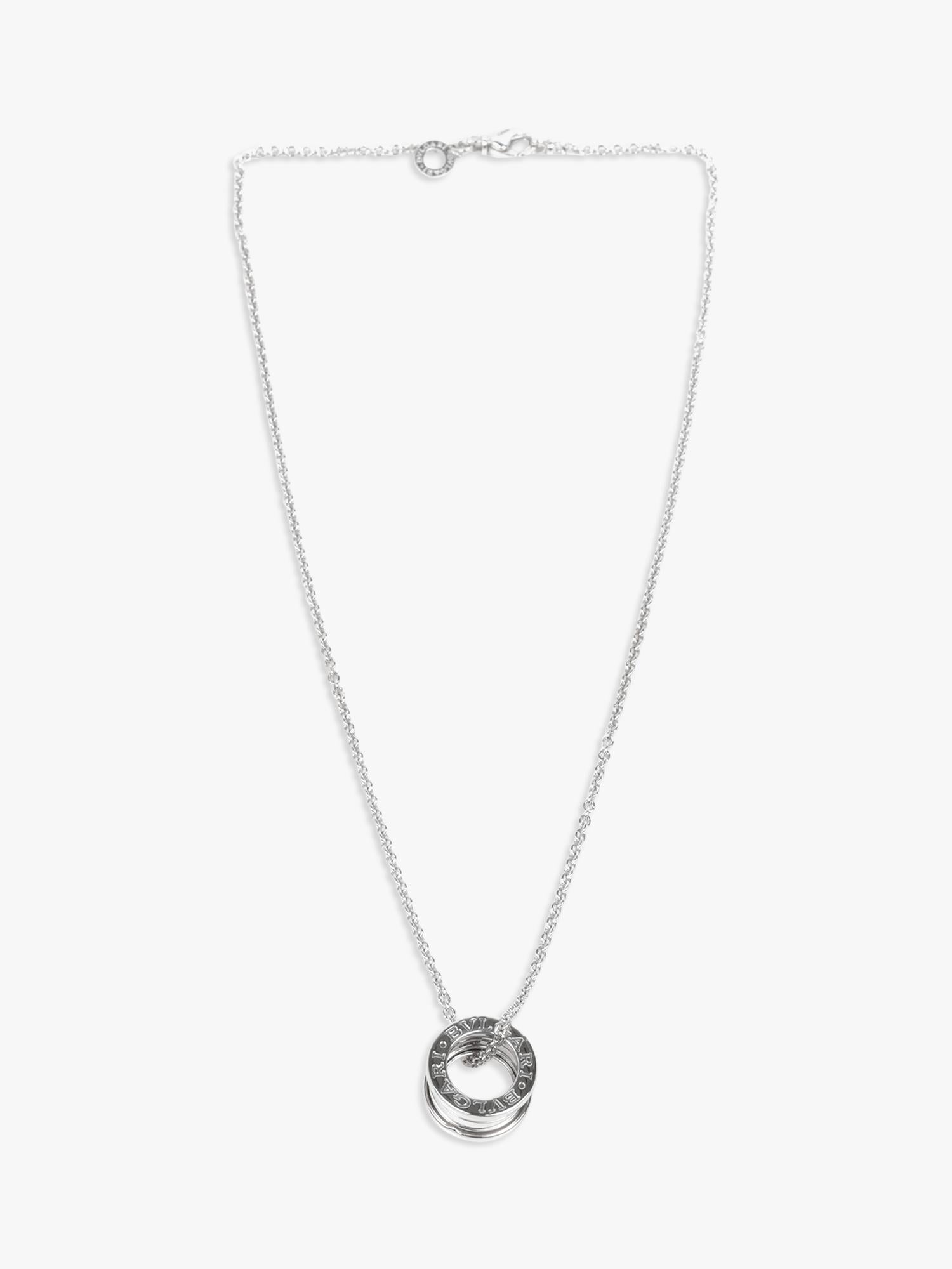 Pre-loved Bvlgari B.zero1 pendant necklace 18ct white gold, imported from the UK