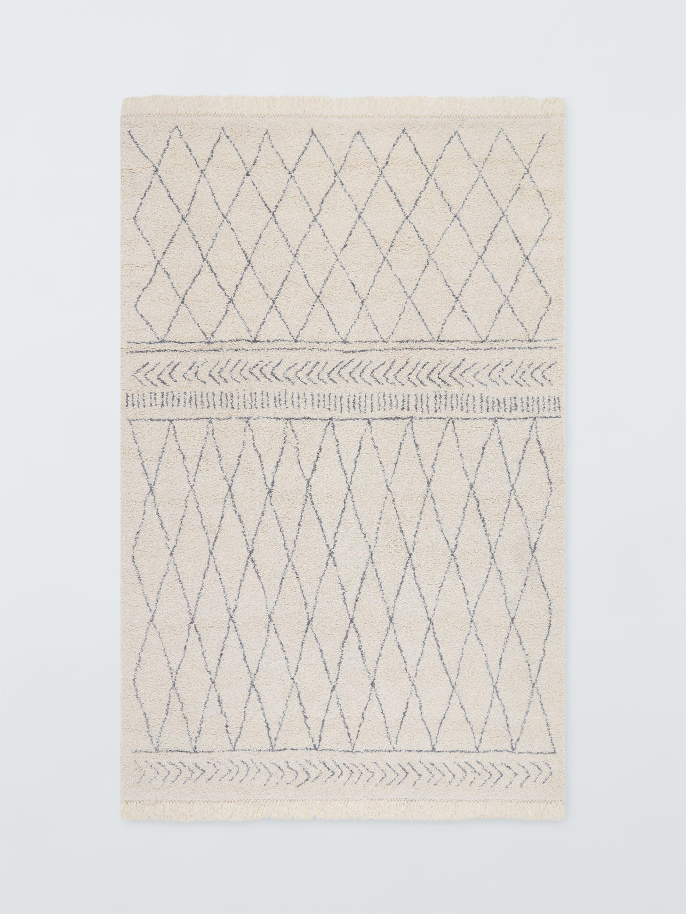 John Lewis rug cream Berber style hand knotted wool large, imported from the UK