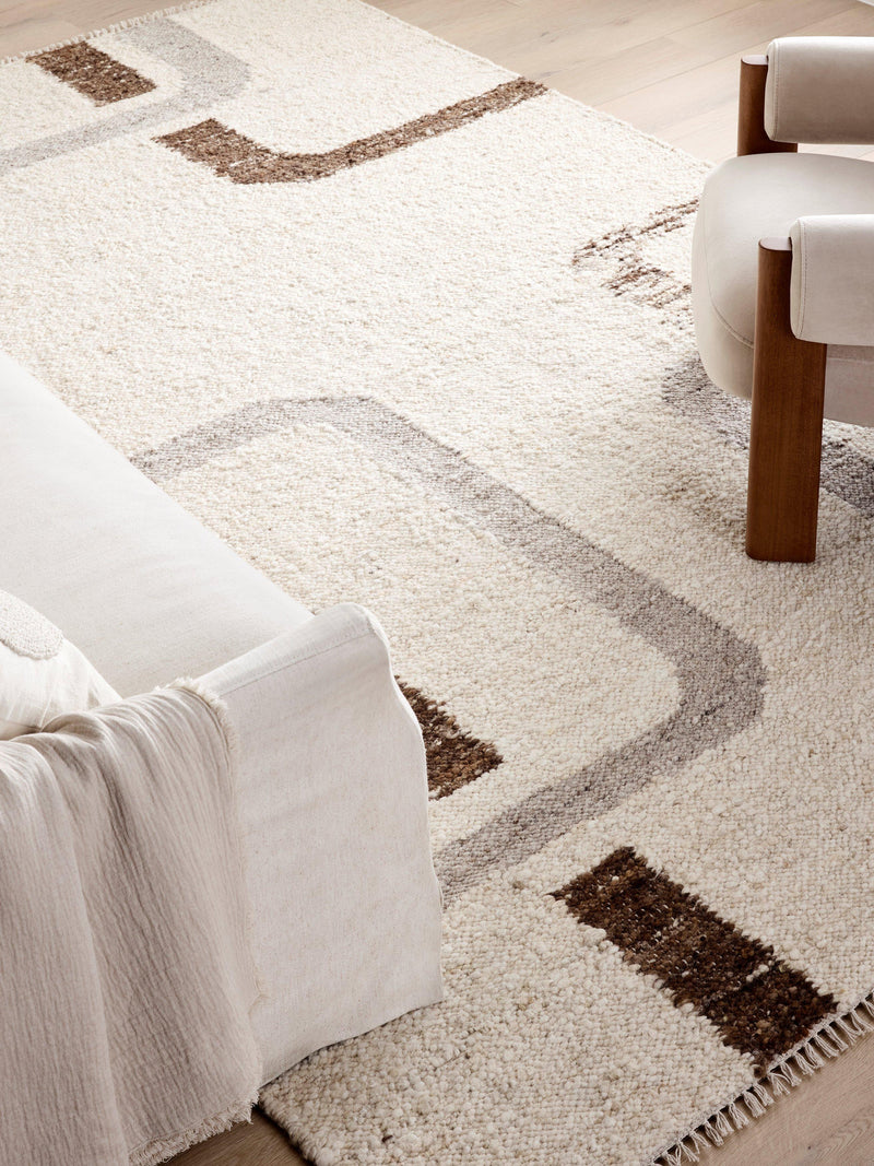 John Lewis geometric wool rug natural multi 180x120cm - British product