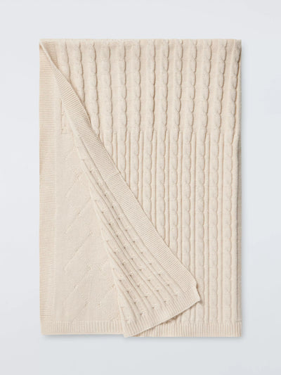 John Lewis John Lewis Cable Knit Patchwork Baby Blanket Natural 80 x 100cm- Buy online at McGrocer